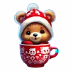 🐻 Эмодзи «Зимнее звери в кружке» для Telegram