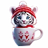 🐯 Эмодзи «Зимнее звери в кружке» для Telegram