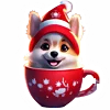 🐶 Эмодзи «Зимнее звери в кружке» для Telegram
