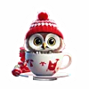 🦉 Эмодзи «Зимнее звери в кружке» для Telegram