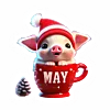 🐷 Эмодзи «Зимнее звери в кружке» для Telegram
