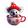 🐨 Эмодзи «Зимнее звери в кружке» для Telegram