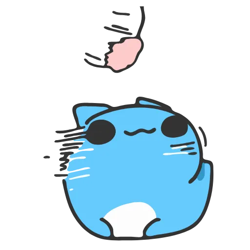🥏 Стикер «Animated Blue Cat» для Telegram