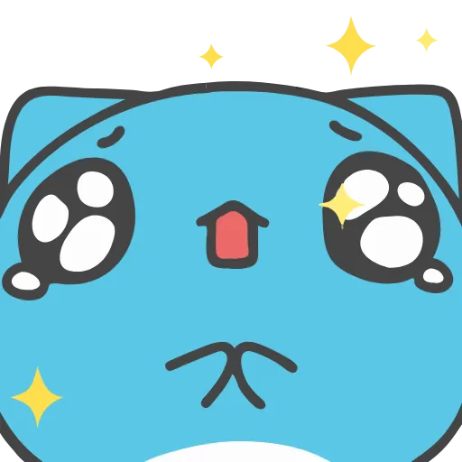 🥏 Стикер «Animated Blue Cat» для Telegram