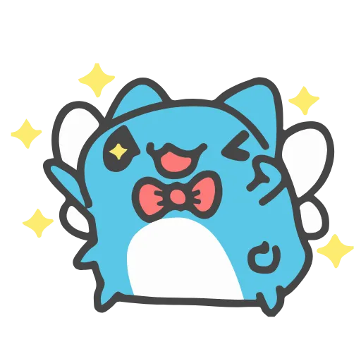 🥏 Стикер «Animated Blue Cat» для Telegram