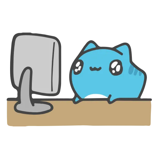 🥏 Стикер «Animated Blue Cat» для Telegram