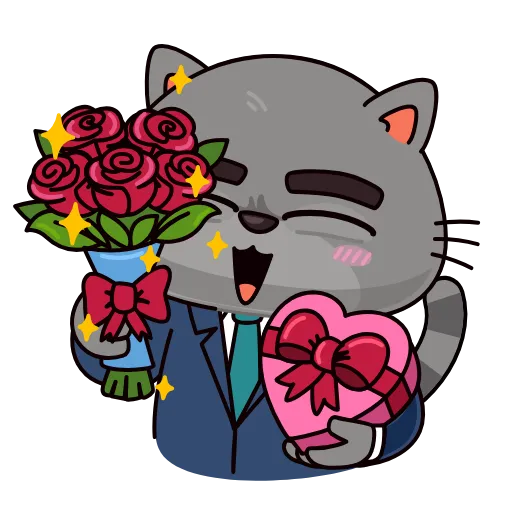 💐 Стикер «Бизнес кот» для Telegram
