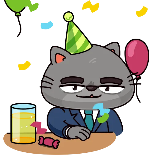 🥳 Стикер «Бизнес кот» для Telegram