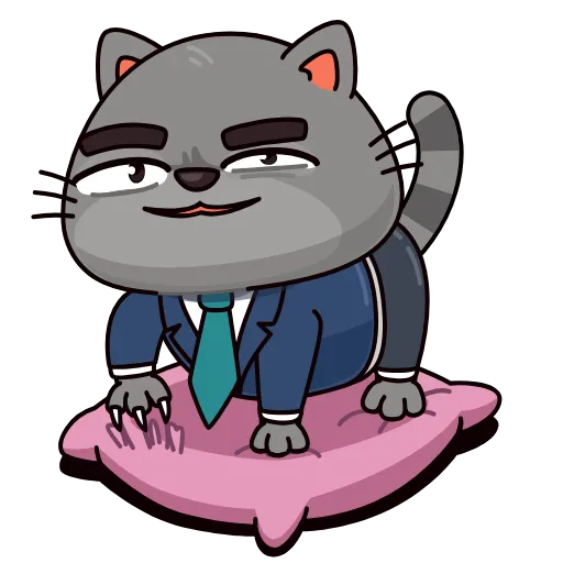 😉 Стикер «Бизнес кот» для Telegram
