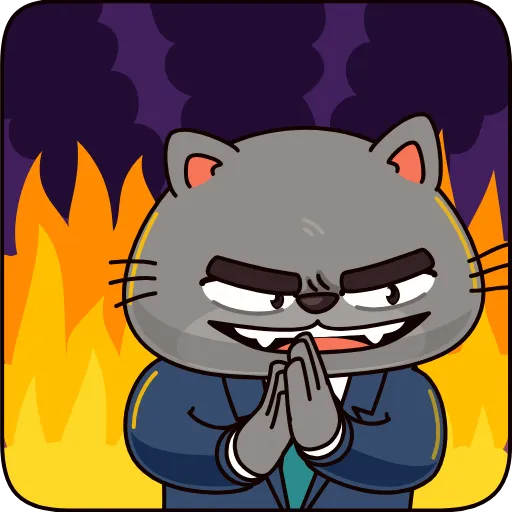 😈 Стикер «Бизнес кот» для Telegram