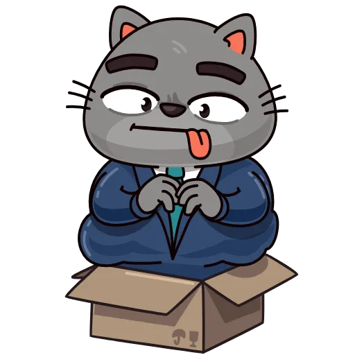 🤪 Стикер «Бизнес кот» для Telegram