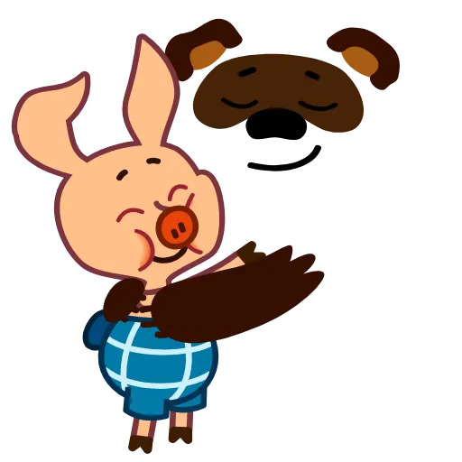 🫂 Стикер «Пятачок и Винни Пух» для Telegram