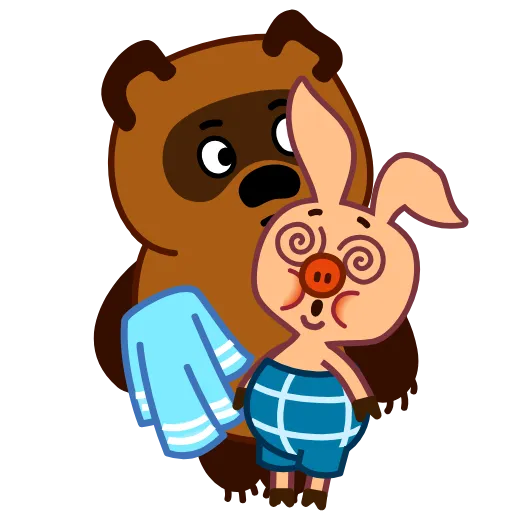 😵‍💫 Стикер «Пятачок и Винни Пух» для Telegram