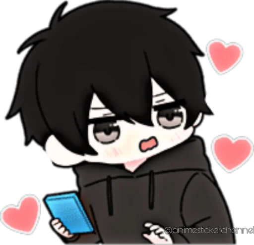 🥰 Стикер «ANIME BOY» для Telegram