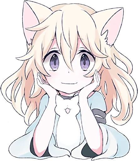 😊 Стикер «Аниме кошечка» для Telegram