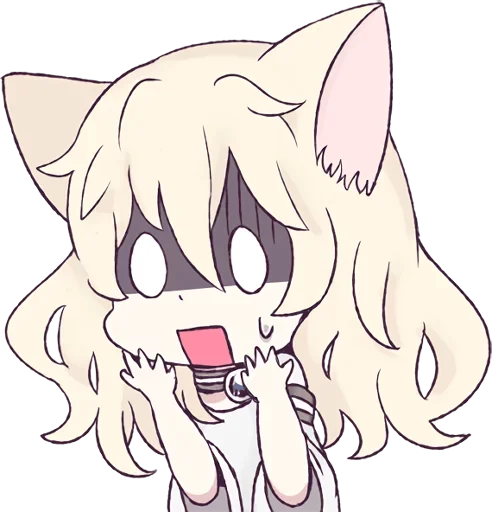 😫 Стикер «Аниме кошечка» для Telegram