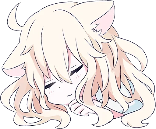 😴 Стикер «Аниме кошечка» для Telegram