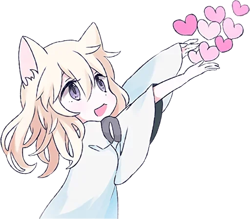 😘 Стикер «Аниме кошечка» для Telegram