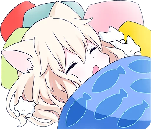 😴 Стикер «Аниме кошечка» для Telegram