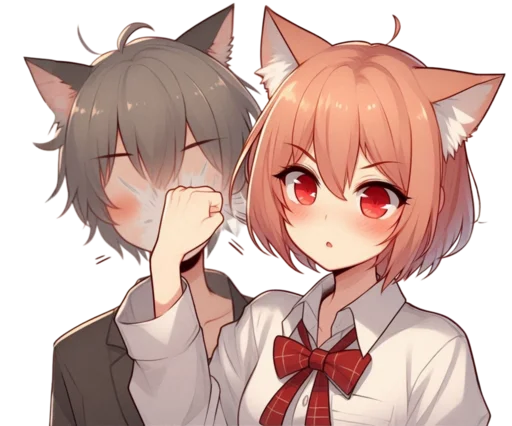 👊 Стикер «anime cats love» для Telegram