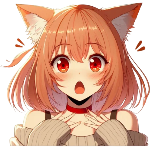 😱 Стикер «anime cats love» для Telegram