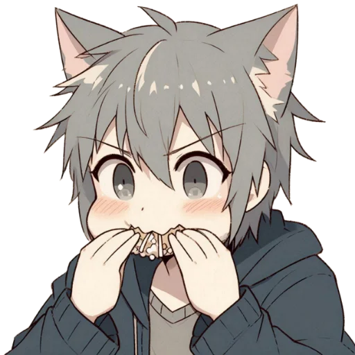 🍽 Стикер «anime cats love» для Telegram