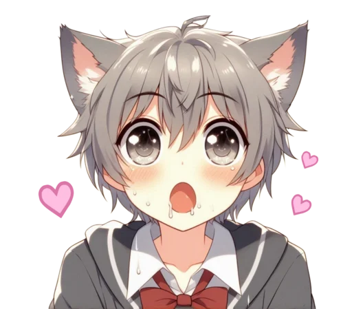 😍 Стикер «anime cats love» для Telegram