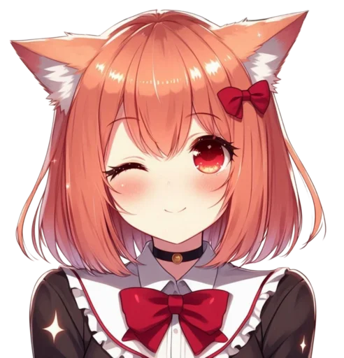 😉 Стикер «anime cats love» для Telegram
