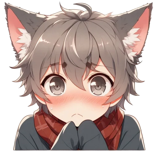 🥺 Стикер «anime cats love» для Telegram