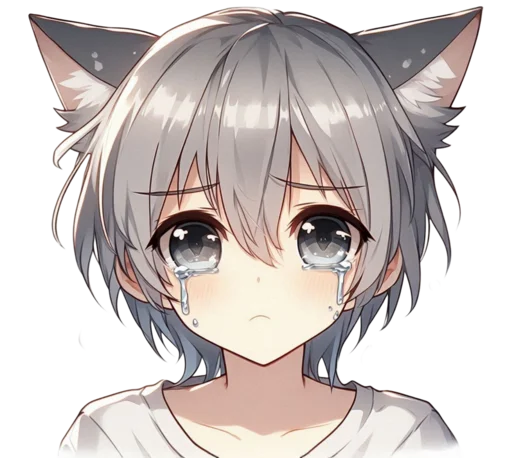 😭 Стикер «anime cats love» для Telegram