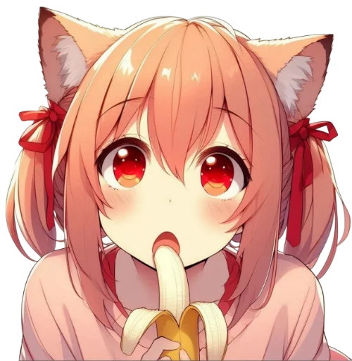 🍌 Стикер «anime cats love» для Telegram