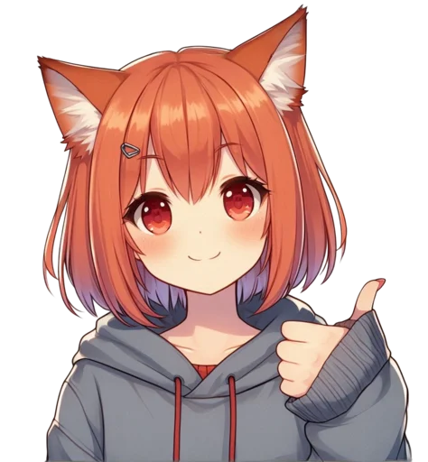 👍 Стикер «anime cats love» для Telegram