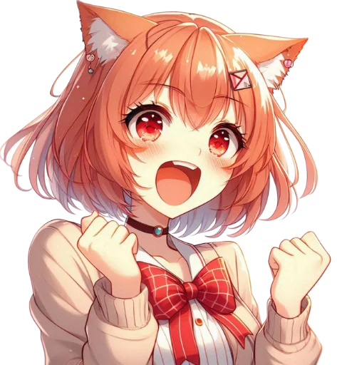 🎉 Стикер «anime cats love» для Telegram