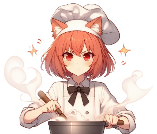 👩‍🍳 Стикер «anime cats love» для Telegram