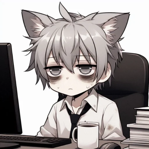 😖 Стикер «anime cats love» для Telegram