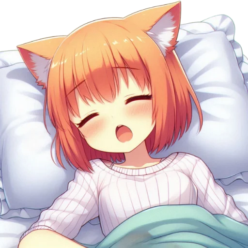 😴 Стикер «anime cats love» для Telegram