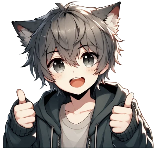 👍 Стикер «anime cats love» для Telegram