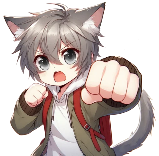 👊 Стикер «anime cats love» для Telegram