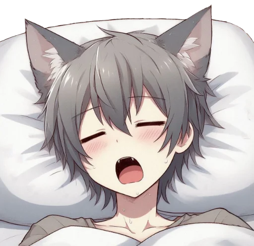 😴 Стикер «anime cats love» для Telegram