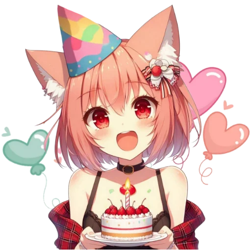 🥳 Стикер «anime cats love» для Telegram