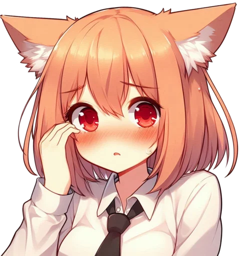 😰 Стикер «anime cats love» для Telegram