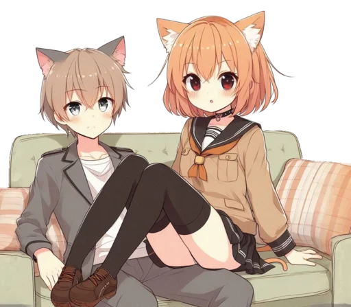 🥰 Стикер «anime cats love» для Telegram