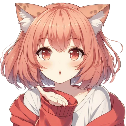 😘 Стикер «anime cats love» для Telegram
