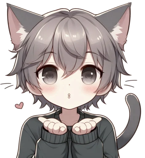 😘 Стикер «anime cats love» для Telegram