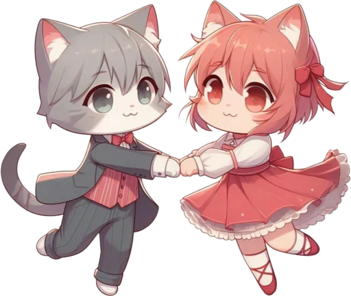 💃 Стикер «anime cats love» для Telegram