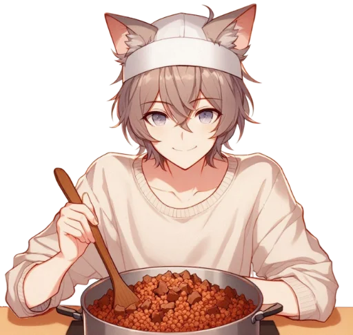 👨‍🍳 Стикер «anime cats love» для Telegram