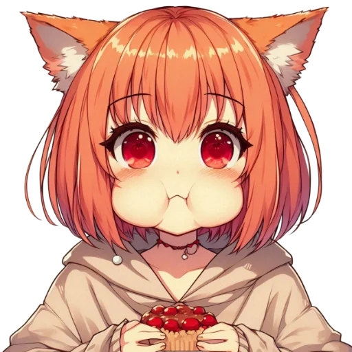 🍽 Стикер «anime cats love» для Telegram