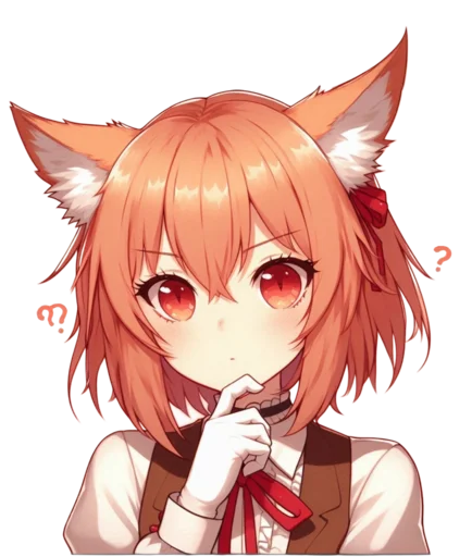 🤔 Стикер «anime cats love» для Telegram