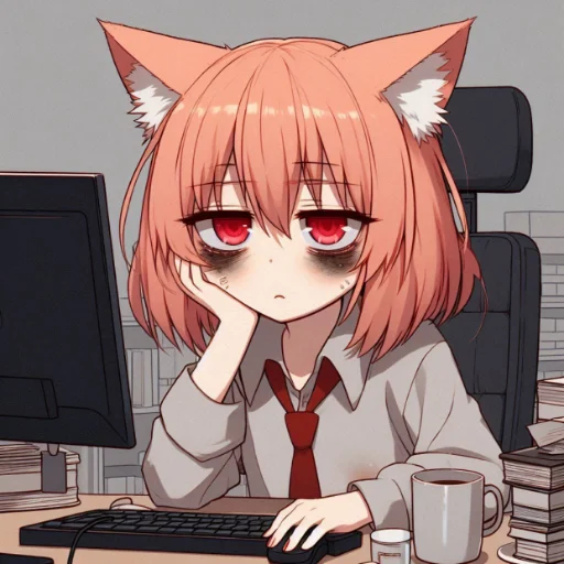 😖 Стикер «anime cats love» для Telegram