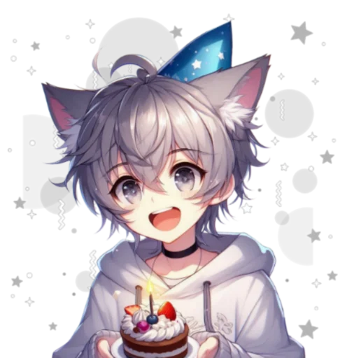 🥳 Стикер «anime cats love» для Telegram